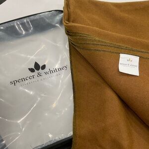 Spencer & Whitney Camel Brown Wool Throw Blanket